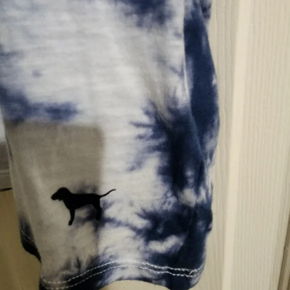 PINK Victoria's Secret Blue Tie-Dye Short Sleeve Tee L - Picture 3 of 5